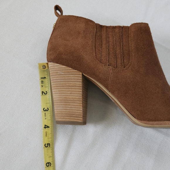 Michael Michael Kors Cognac Brown Suede Block Heel‎ Ankle Booties Women’s 10 - Picture 10 of 10